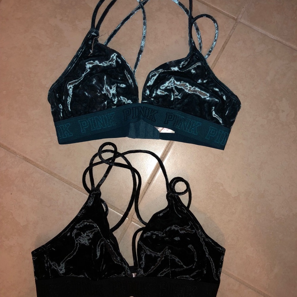 Turquoise and black bra bundle